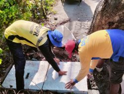 Antisipasi Bencana Banjir, Dinas PUPR Kota Kediri Melakukan Pemeliharaan Rutin Saluran Air dan Perbaikan Drill di Jalan Airlangga